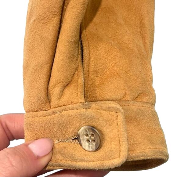 Vintage Tannery West Tan Suede Leather Jacket Zip Pocket size 4 / S *GOOD* - Picture 11 of 16